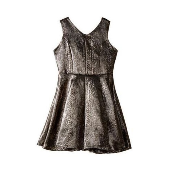 Marciano Kids Metallic Woven Dress Gold Girls